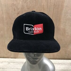 Brixton Trade Mark‎ Corduroy Snapback Hat Cap Black
